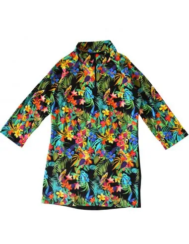T Shirt anti UV Femme Tropiques motifs floraux - Les Petits Protégés